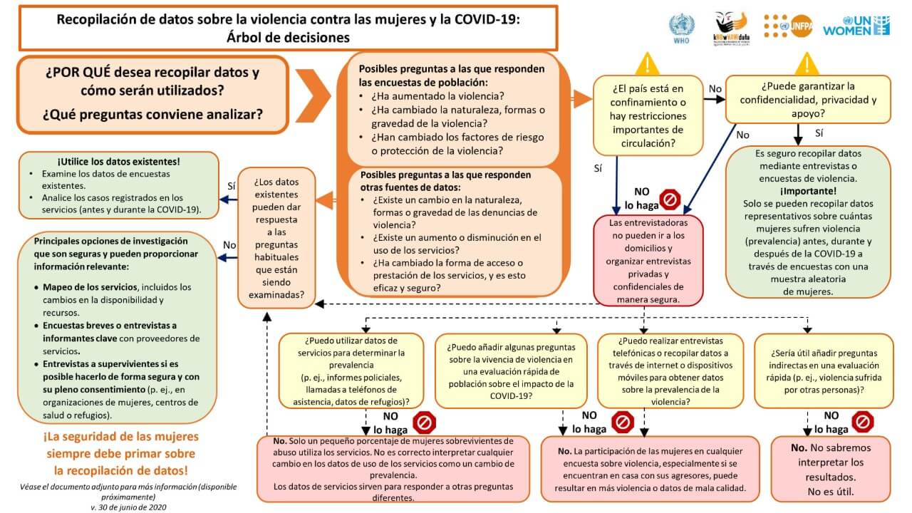 Árbol de decisiones: Recopilación de datos sobre la violencia contra las mujeres y la COVID-19